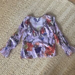 H&M Floral Blouse - Light Purple and Multicolor